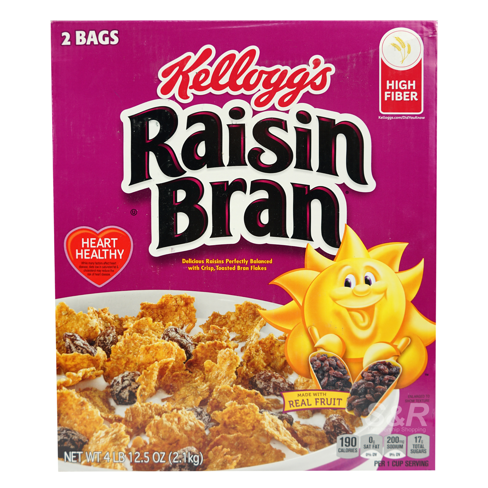 Kellogg's Raisin Bran Toasted Bran Cereals 2.1kg Kellogg's Raisin Bran Toasted Bran Cereals 2.1kg